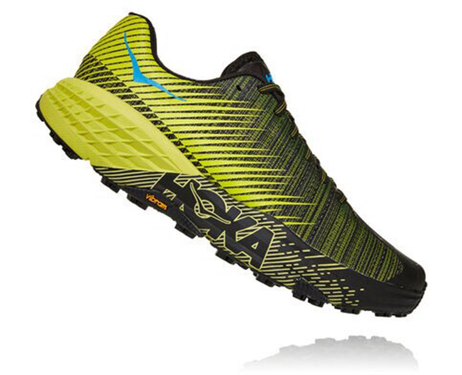 Zapatillas Trail Hoka One One Mujer - Evo Speedgoat - Negras/Verde - WJN063154